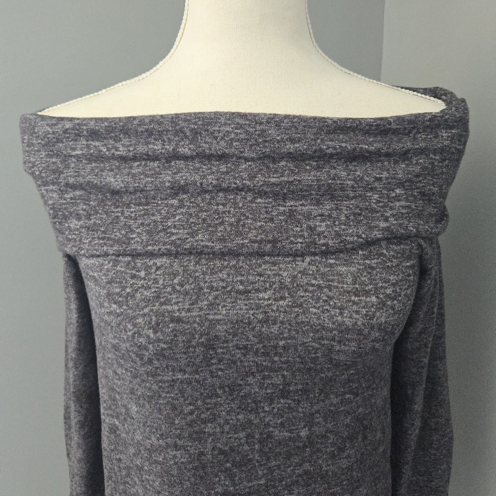 NWT Abercrombie & Fitch Soft & Cozy Off-the-Shoulder Top - Charcoal